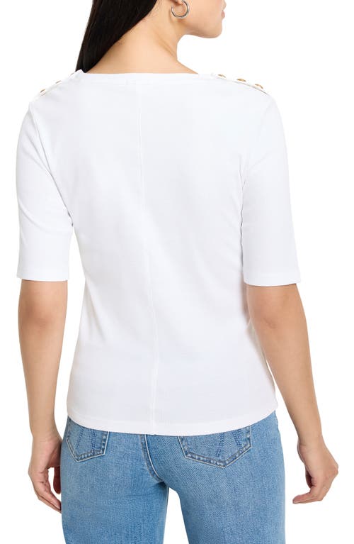 Nzt By Nic+zoe Button Shoulder Elbow Sleeve T-shirt