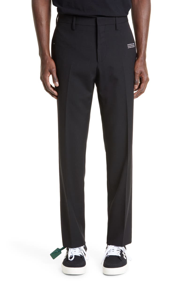 Off-White Corp Skinny Virgin Wool Pants, Main, color, 