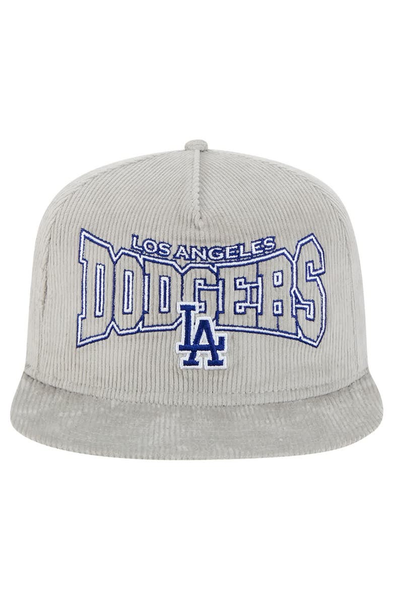 New Era Men's New Era Gray Los Angeles Dodgers Corduroy Golfer Snapback Hat, Alternate, color, Gray