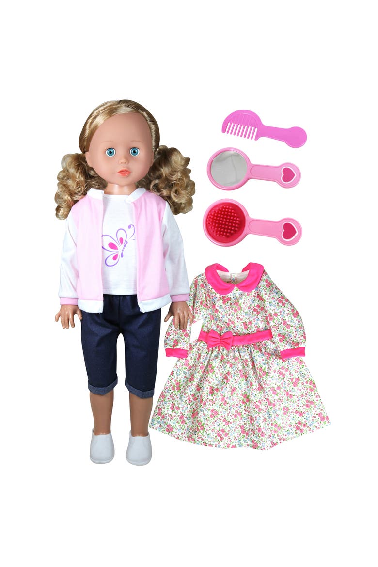 27.5" Walking Doll W/ Two Outfits & Accessories, Main, color, Multicolored