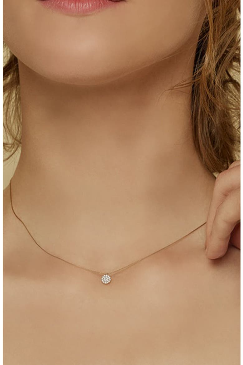 Sterling Silver 18k Gold Plated Blake Circle Necklace Minimal Dainty, Alternate, color, Gold