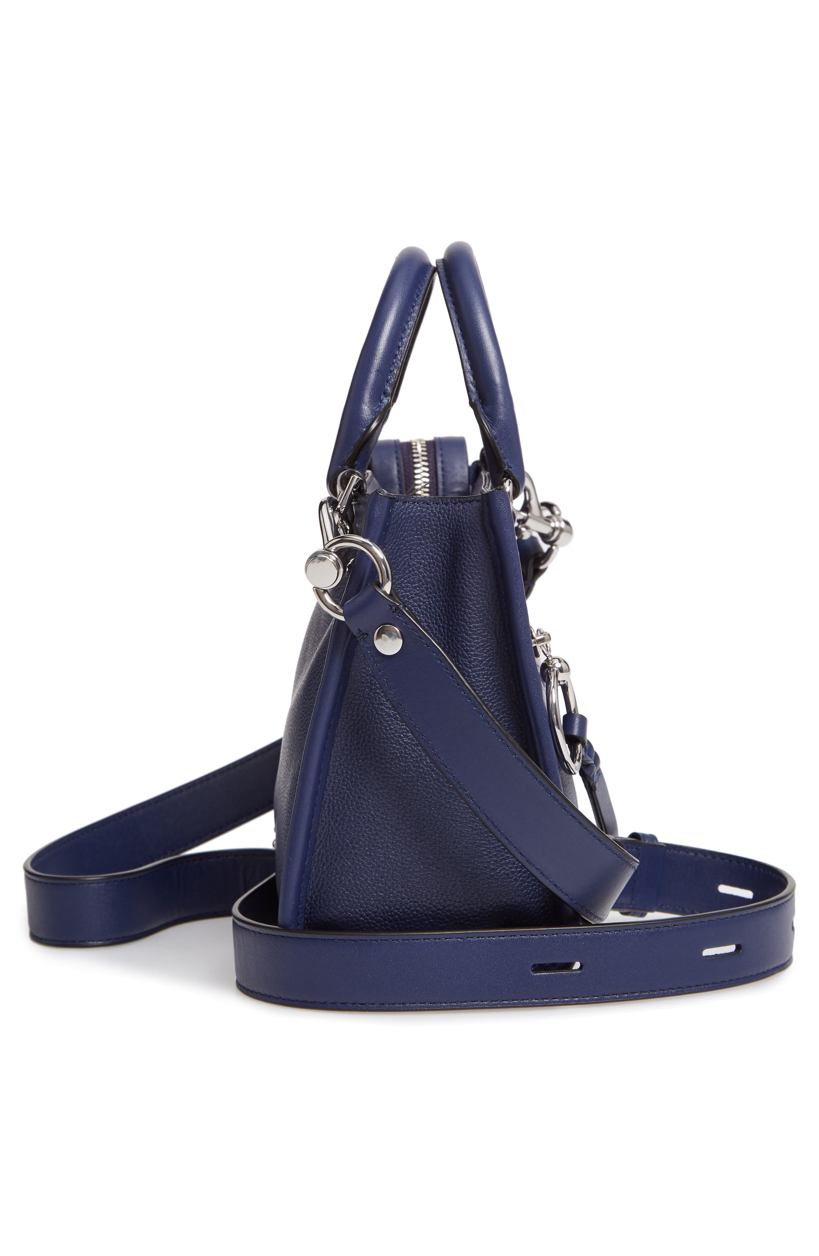 Rebecca Minkoff Micro Bedford Leather Satchel, Alternate, color, Twilight