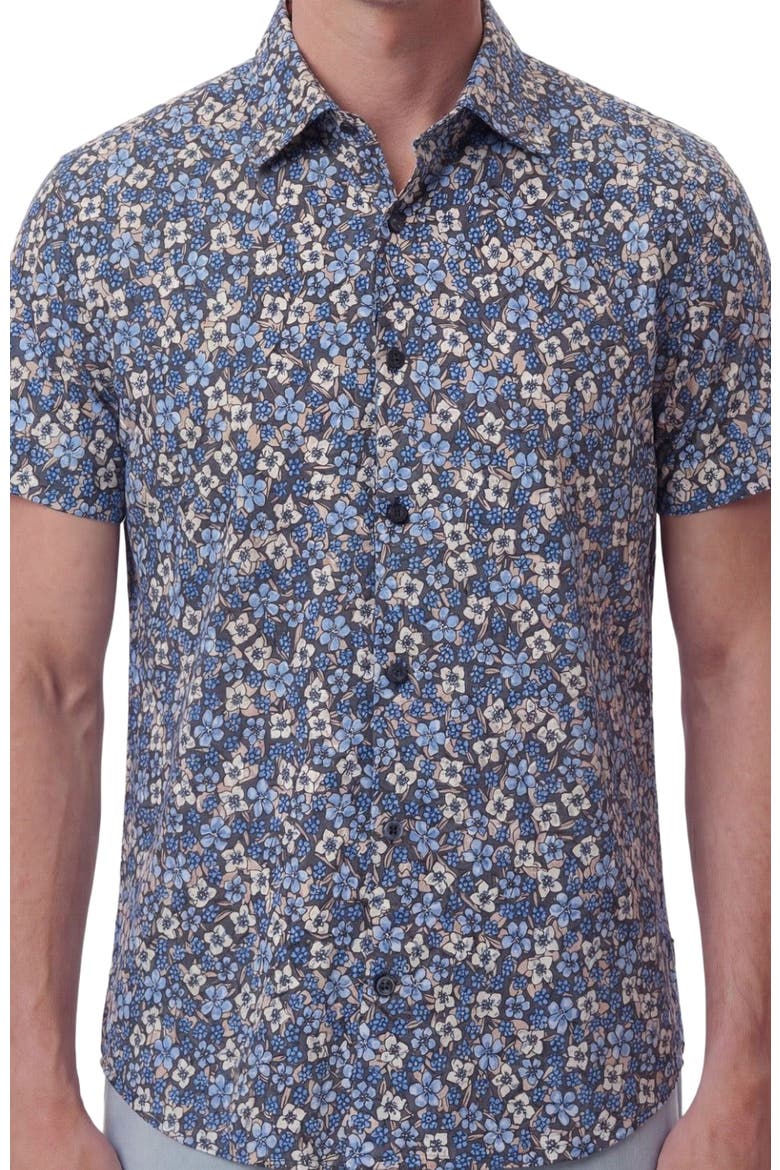 Floral Field Mens Knit Shirt, Alternate, color, FLORAL FIELD BLACK
