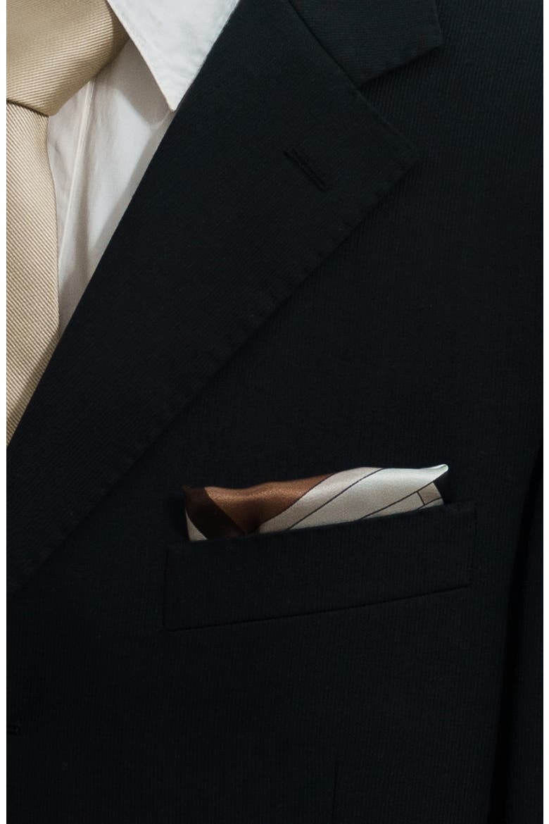 x Leatherology Silk Pocket Square, Alternate, color, BLACK