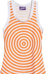 Jean Paul Gaultier Spiral Print Jersey Tank