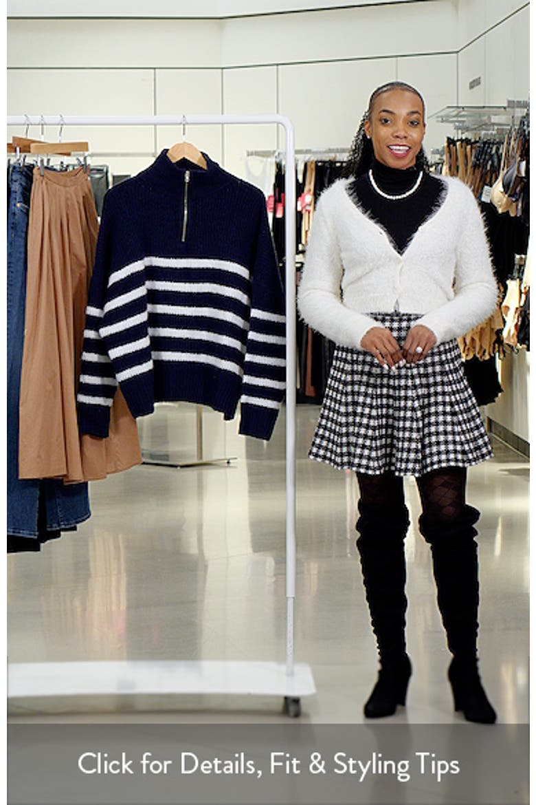 Miranda Stripe Quarter Zip Sweater video