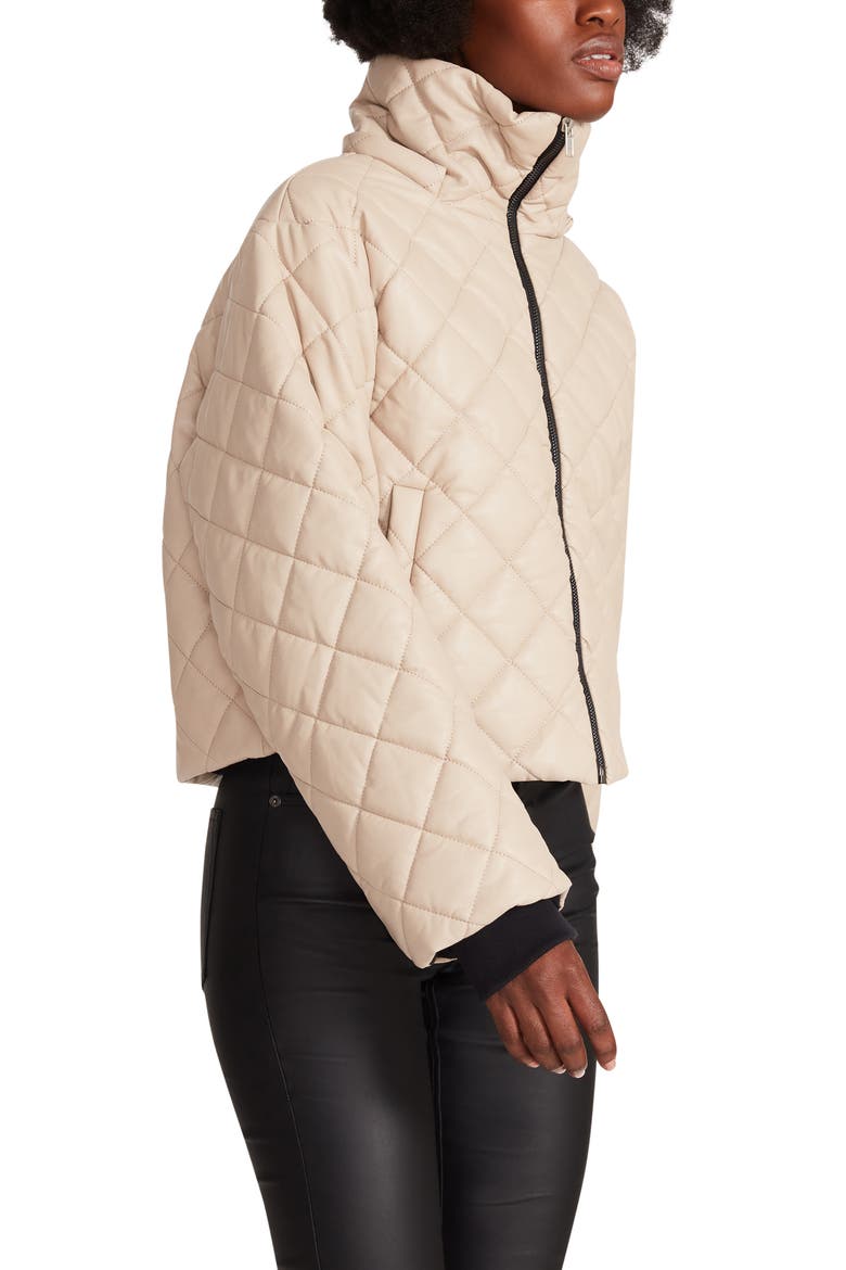 Hayle Quilted Faux Leather Puffer Jacket, Alternate, color, BEIGE