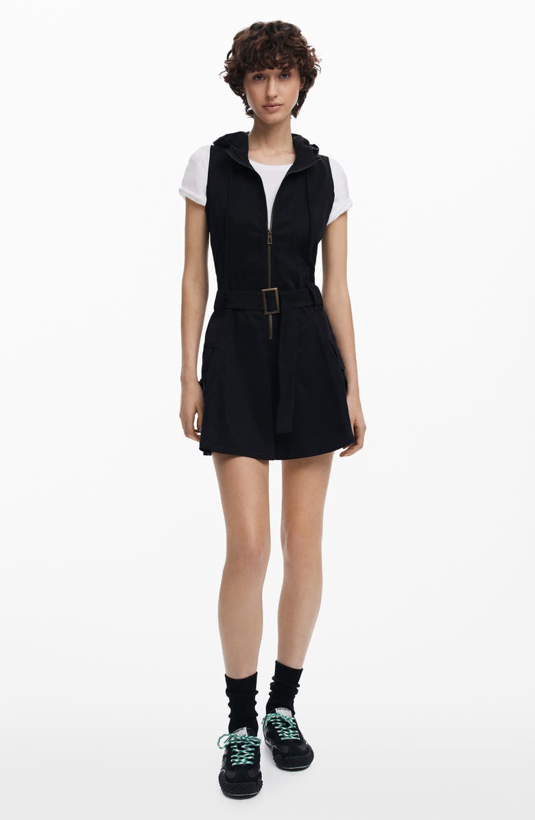 Desigual Hooded Sleeveless Minidress, Alternate, color, 