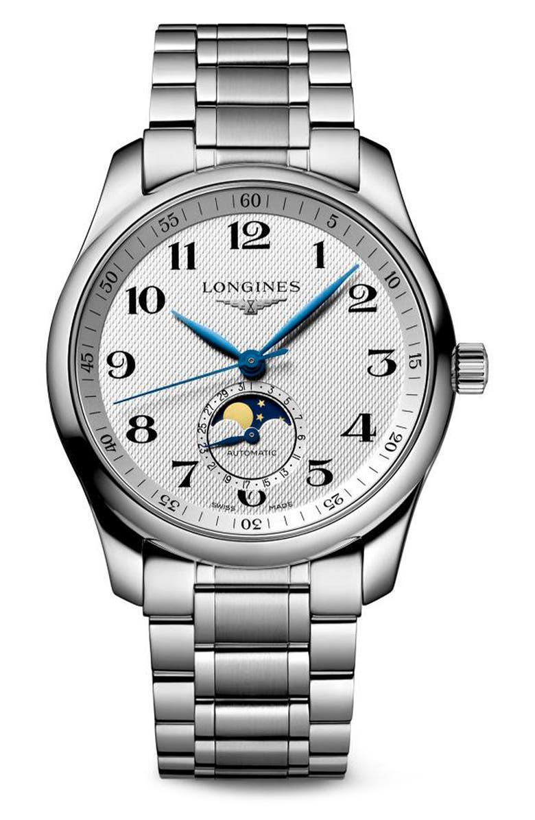Longines Master Automatic Bracelet Watch, 40mm, Main, color, White