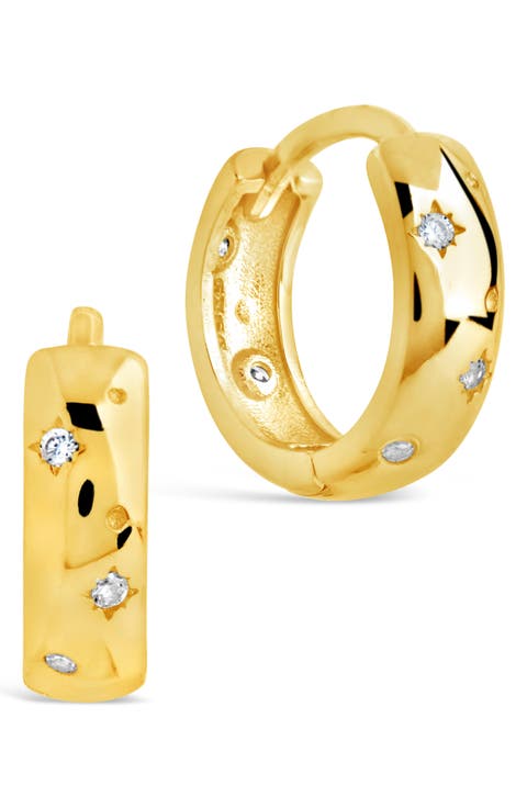 Greer Cubic Zirconia Huggie Hoop Earrings
