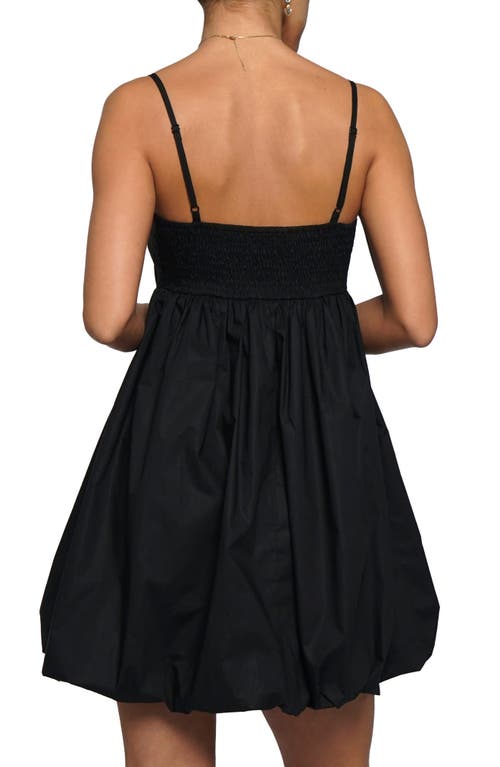 Know One Cares Bubble Hem Babydoll Minidress In Black