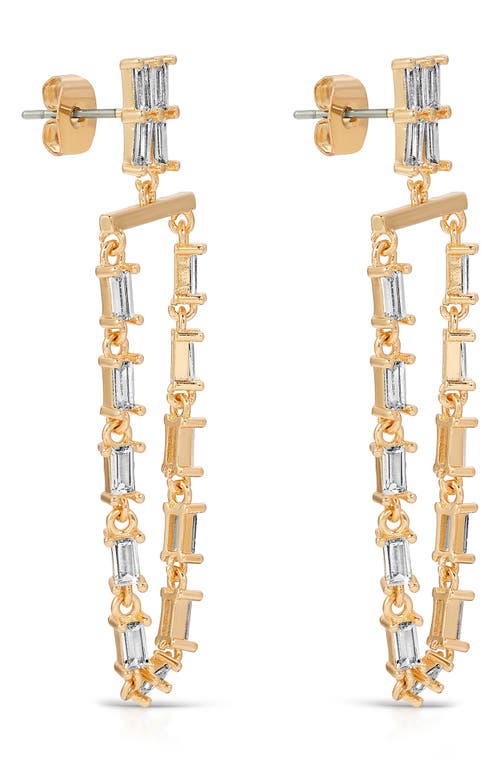 Ettika Baguette Cubic Zirconia Hoop Drop Earrings In Gold