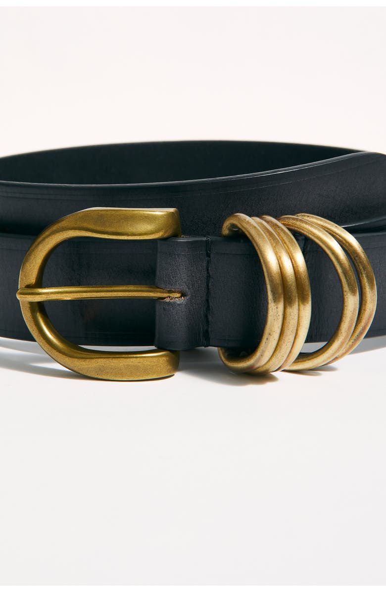 Free People Rori Leather Belt, Alternate, color, Black