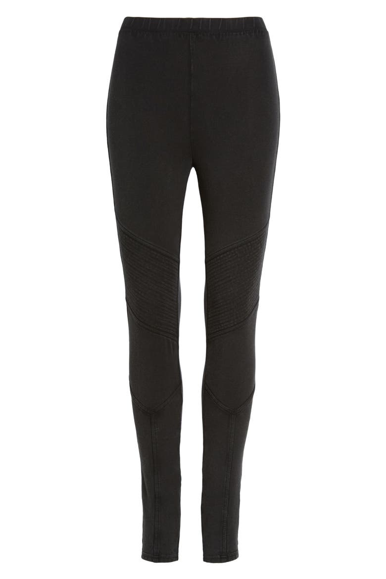 Seamed Moto Leggings, Alternate, color, BLACK