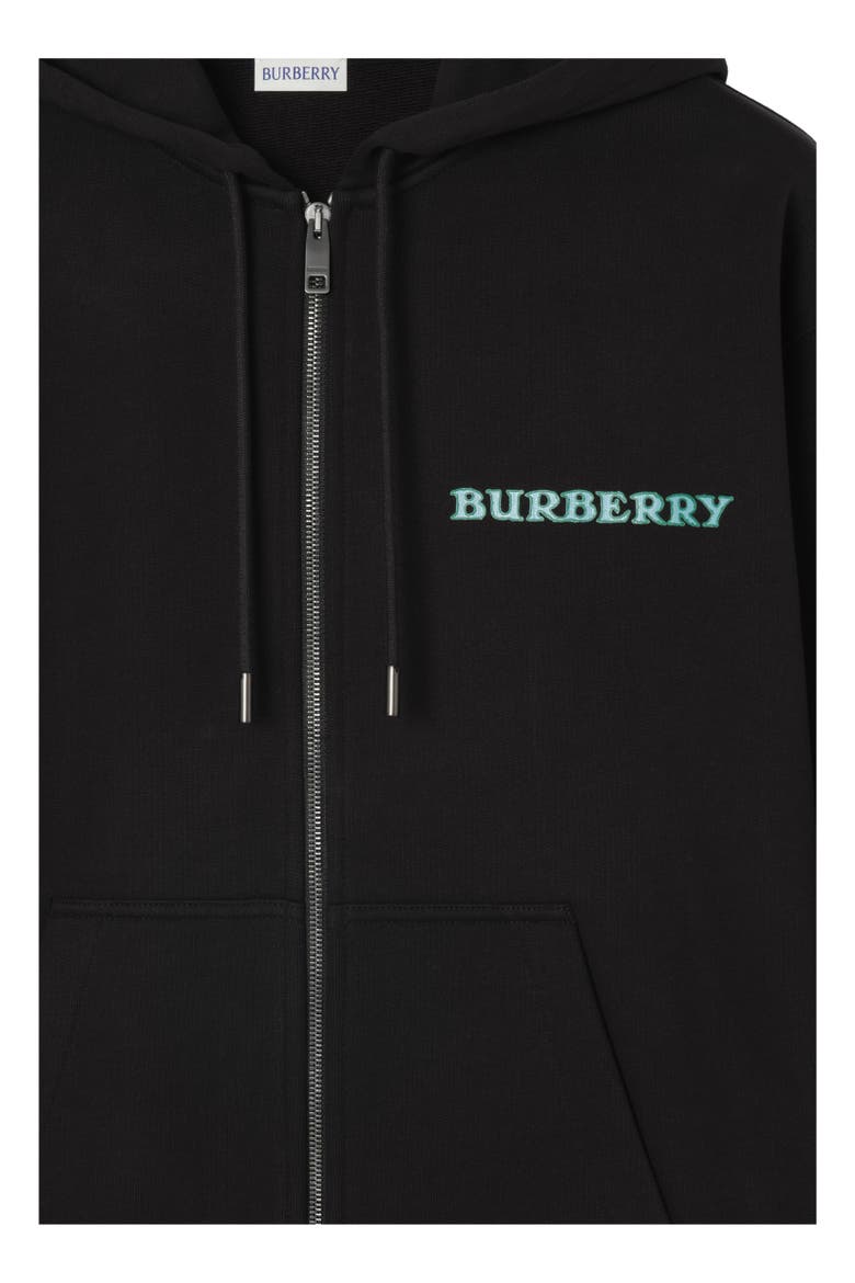 Heritage Logo Cotton Zip Hoodie, Alternate, color, Black