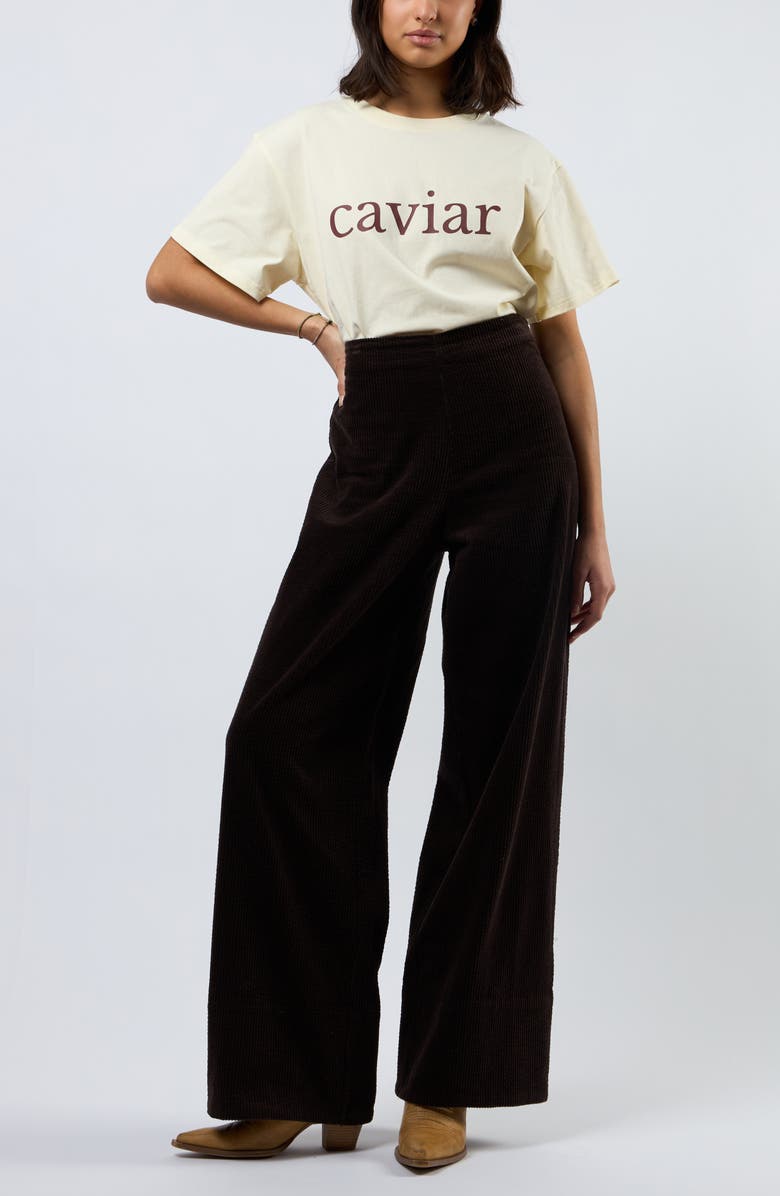 Viens Avec Moi The Odyssey Wide Leg Corduroy Pants, Alternate, color, Brown