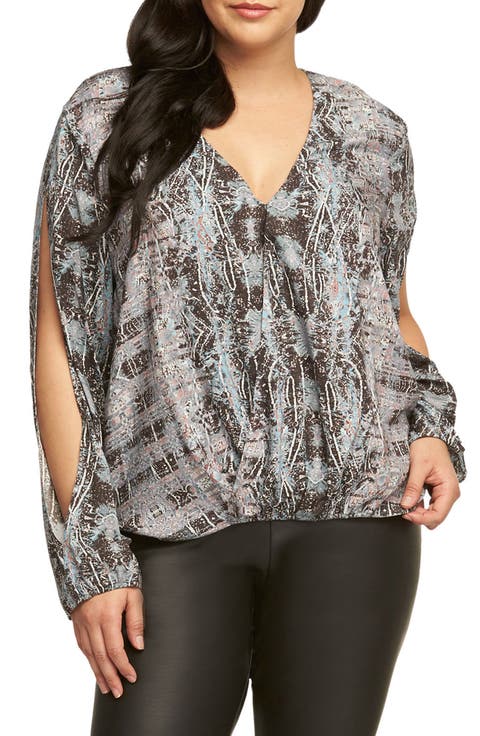 Enya Print High/Low Top (Plus Size)