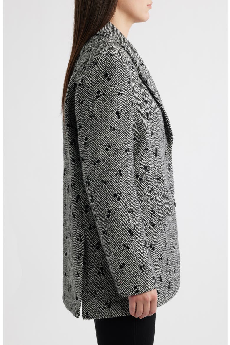 Oversize Single-Breasted Blazer, Alternate, color, BLACK/ WHITE