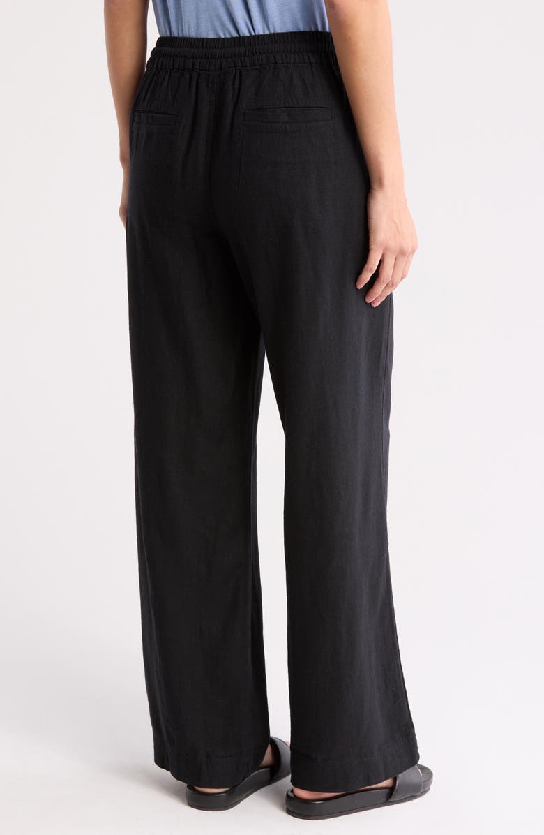 Caslon<sup>®</sup> Linen Blend Pants, Alternate, color, Black