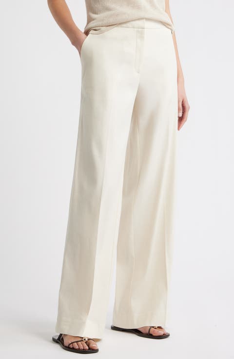 The Lennox Linen Blend Wide Leg Trousers