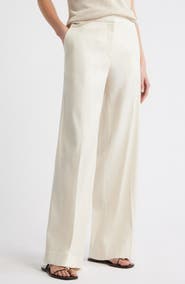 Nordstrom The Lennox Linen Blend Wide Leg Trousers