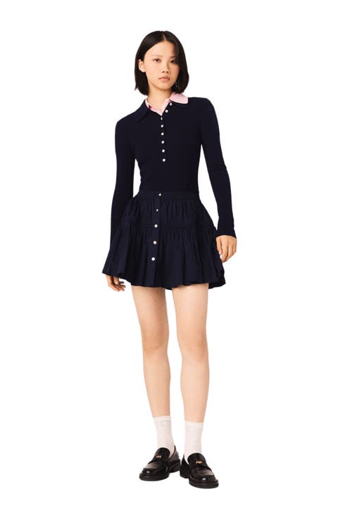 Mini elasticated waist skirt