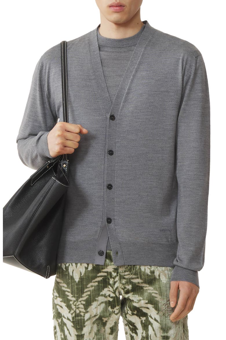 Classic Cardigan In Merino Wool, Alternate, color, Ash