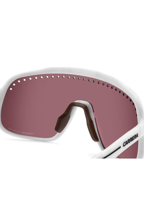 Carrera Eyewear C Sport 99mm Mask Shield Sunglasses In Matte White/blue ml Hc