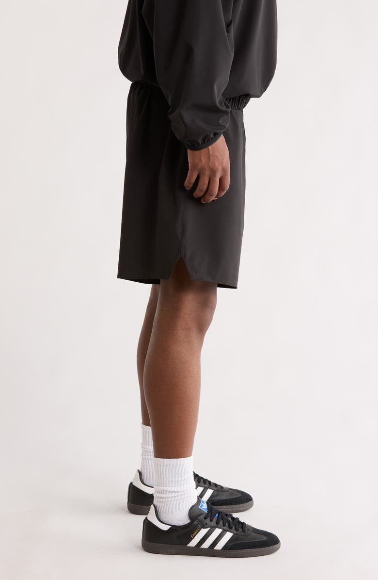 Fear of God Essentials x NBA Classic Fit Stretch Nylon Shorts, Alternate, color, Black