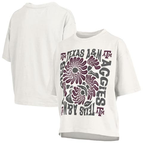 Women's Pressbox White Texas A&M Aggies Elena Oversized Slub T-Shirt