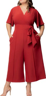 Kiyonna Evelyn Wide Leg Crop Jumpsuit
