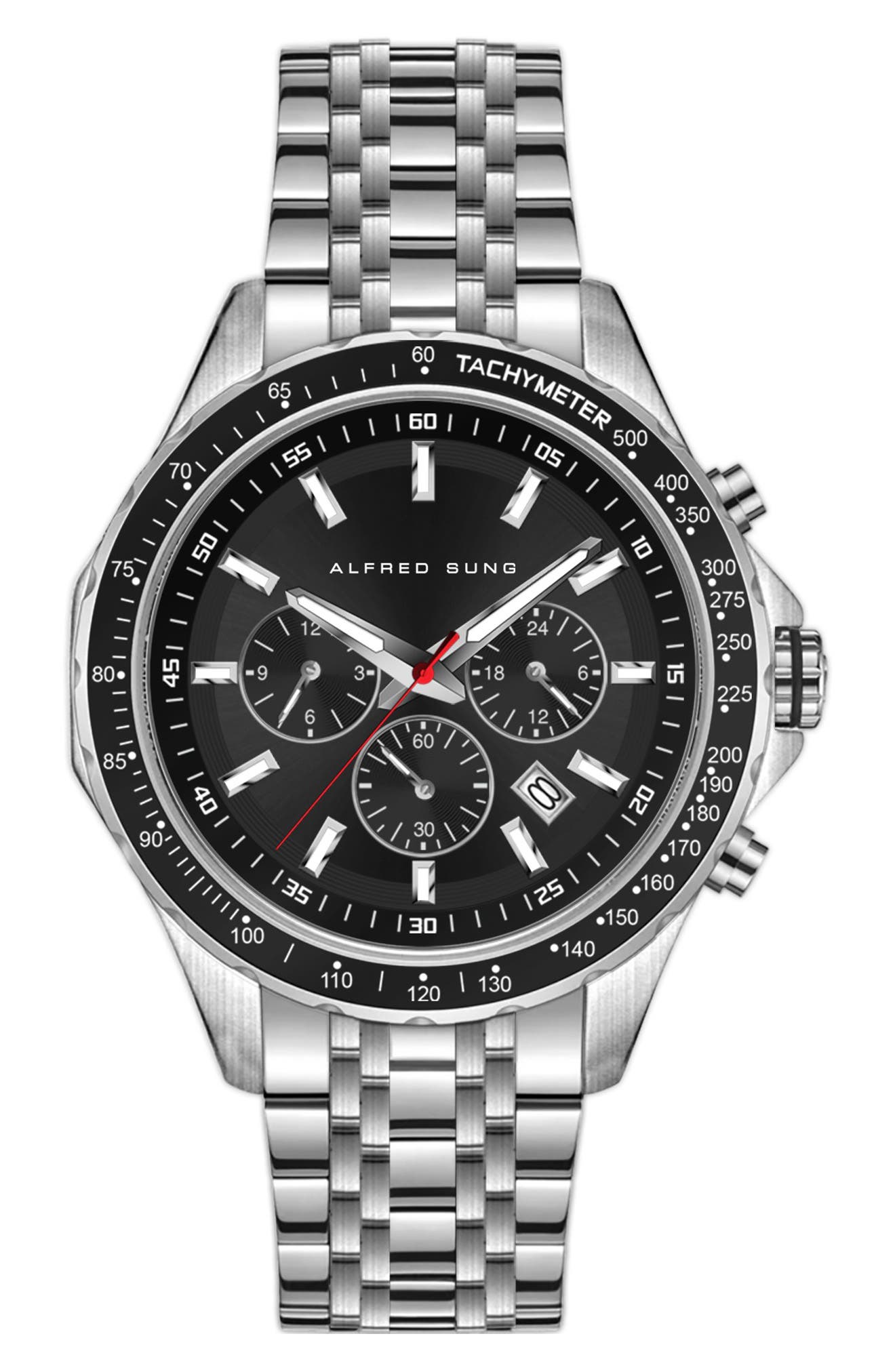 Alfred Sung Chronograph I Bracelet Strap Watch, 46mm