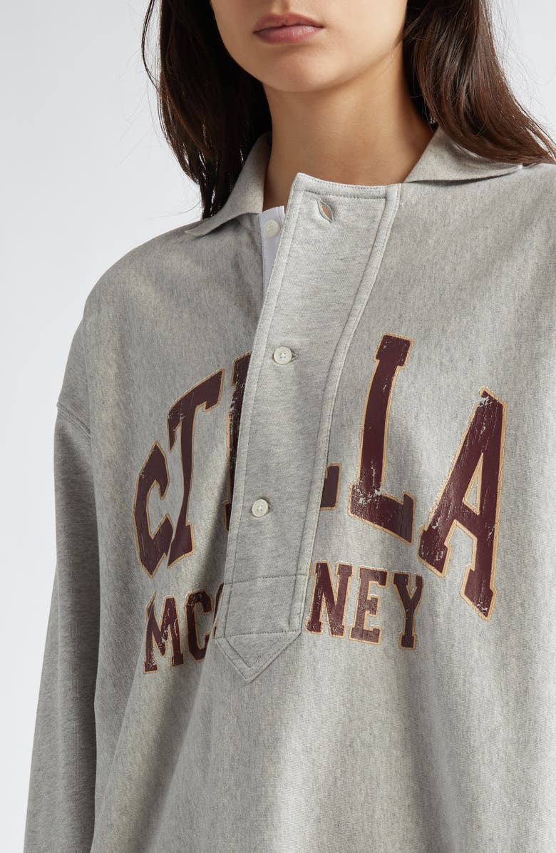 Stella McCartney Varsity Logo Oversize Cotton Graphic Sweatshirt, Alternate, color,