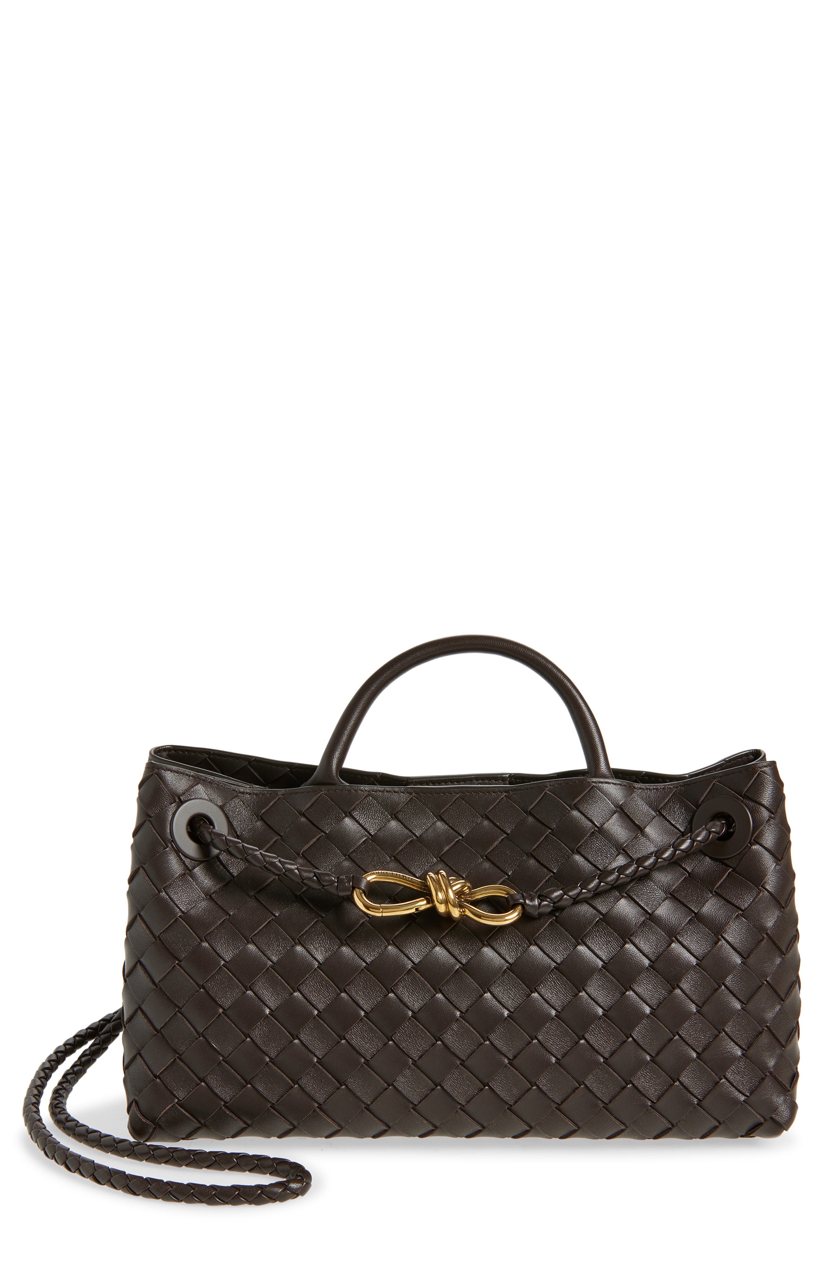 Bottega Veneta Small Andiamo Intrecciato Leather Shoulder Bag, Main, color, 2272 Fondant-M Brass-Fond