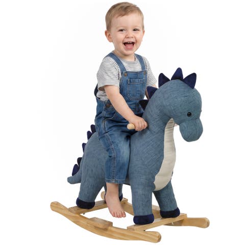 Dinosaur Baby Rocking Horse with Sound, 12-36 Months, Dark Blue