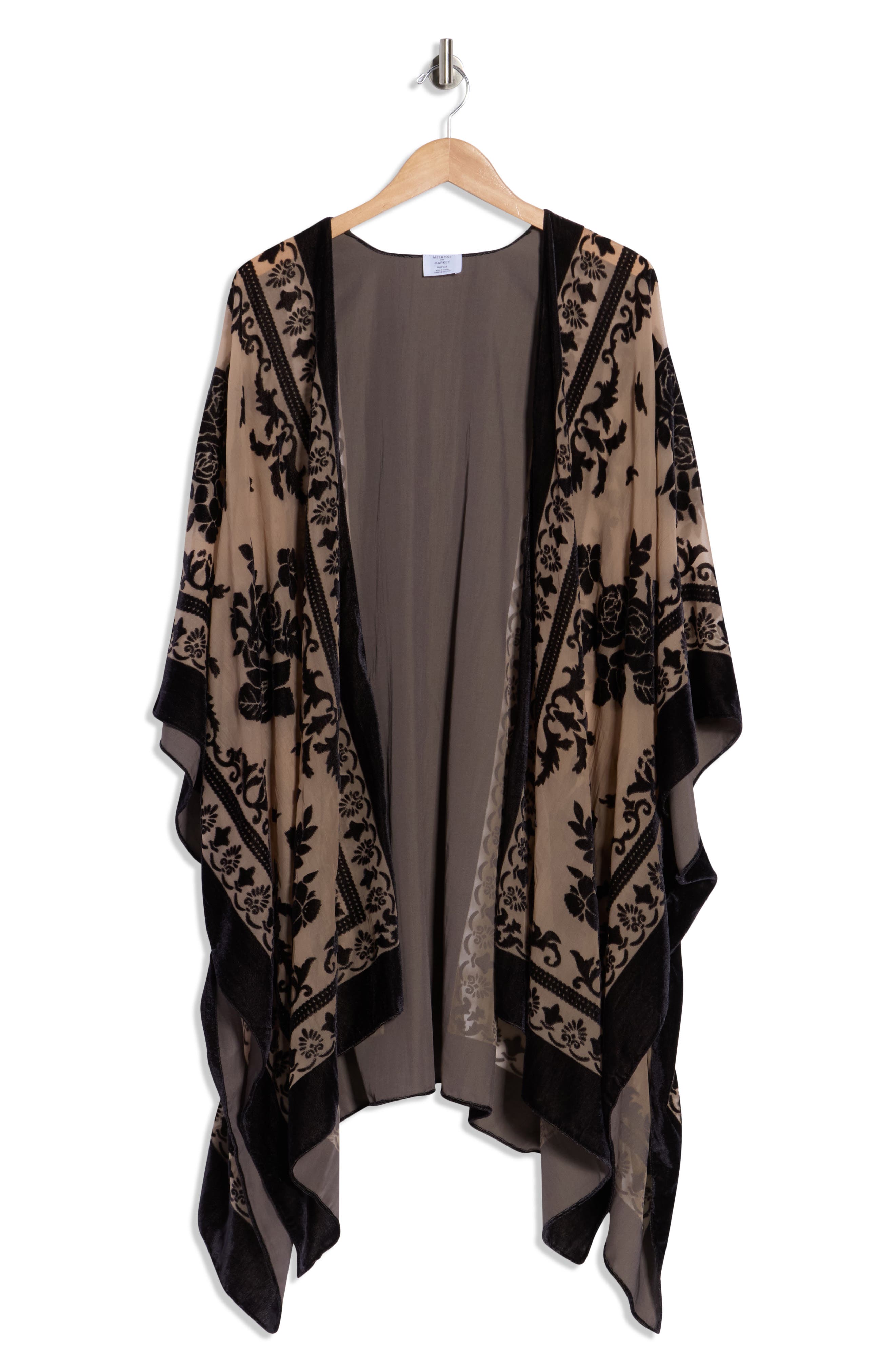 Melrose and Market Floral Burnout Ruana