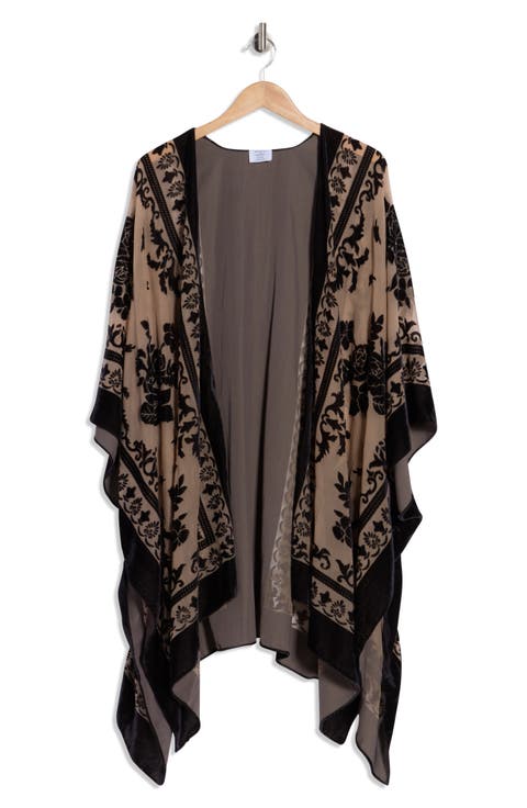 Floral Burnout Ruana