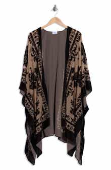 Melrose and Market Floral Burnout Ruana