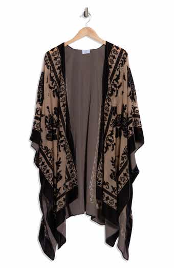 Melrose and Market Floral Burnout Ruana