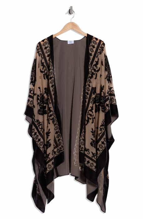 Melrose and Market Floral Burnout Ruana