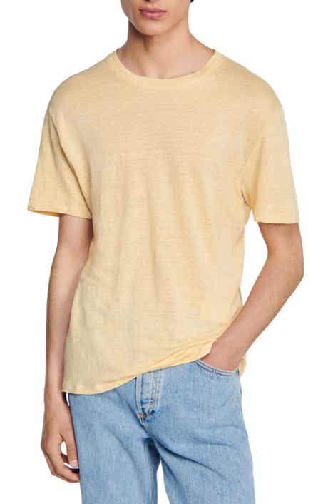 SANDRO Clash Linen Crewneck T-Shirt
