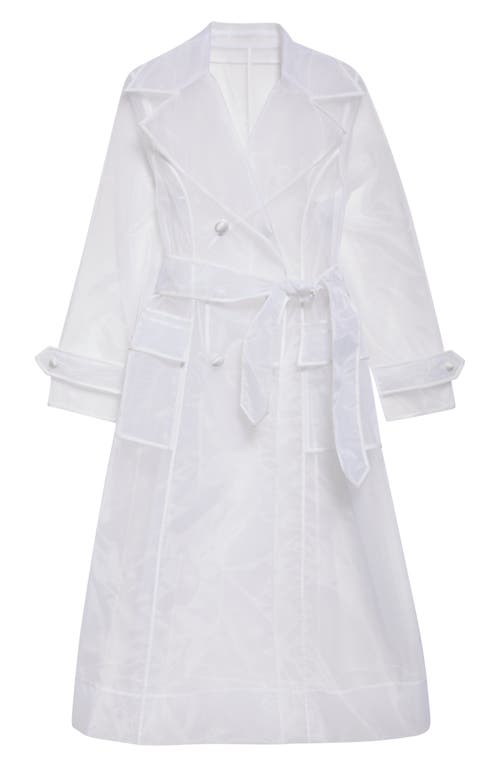 Dolce & Gabbana Dolce&gabbana Technical Organza Trench Coat In W0800 Bianco Ottico