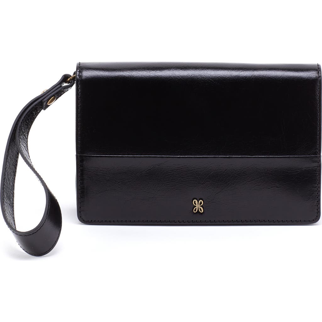 Hobo Jill Leather Wristlet In Black