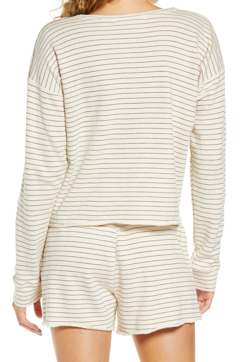 Yana Stripe Pullover, Alternate, color, PORCELAIN/ BLACK