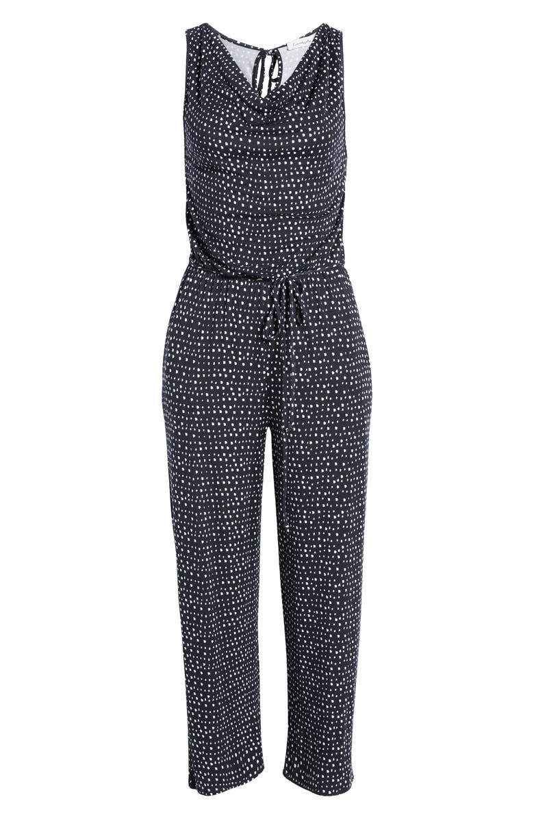 Loveappella Cowl Neck Crop Jumpsuit, Alternate, color,