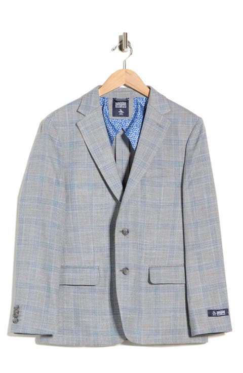 Plaid Two-Button Sport Coat