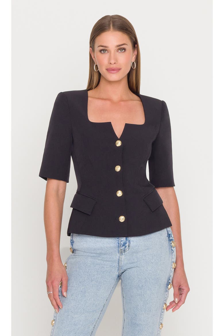 Tilly Crepe Jacket, Main, color, Black