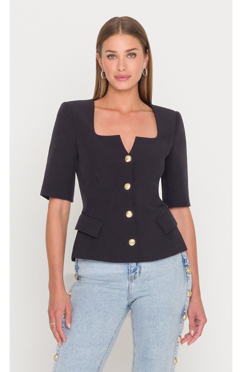 Generation Love Tilly Crepe Jacket, Main, color, Black