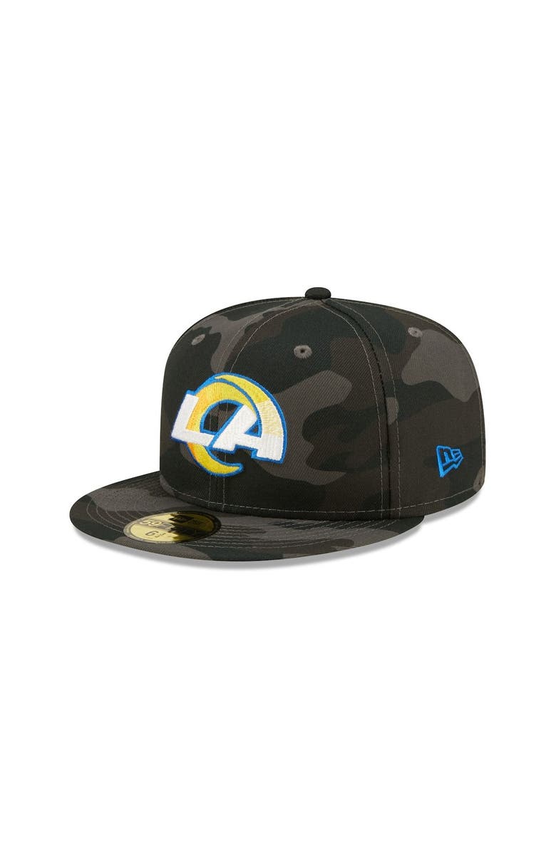 New Era Men's New Era Black Los Angeles Rams  Camo 59FIFTY Fitted Hat, Main, color, 