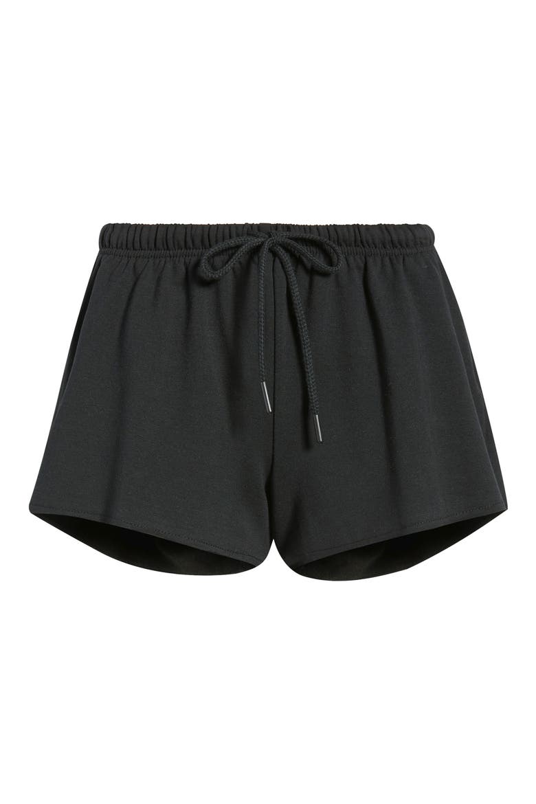 Narrow Drawstring Sweat Shorts, Alternate, color, BLACK